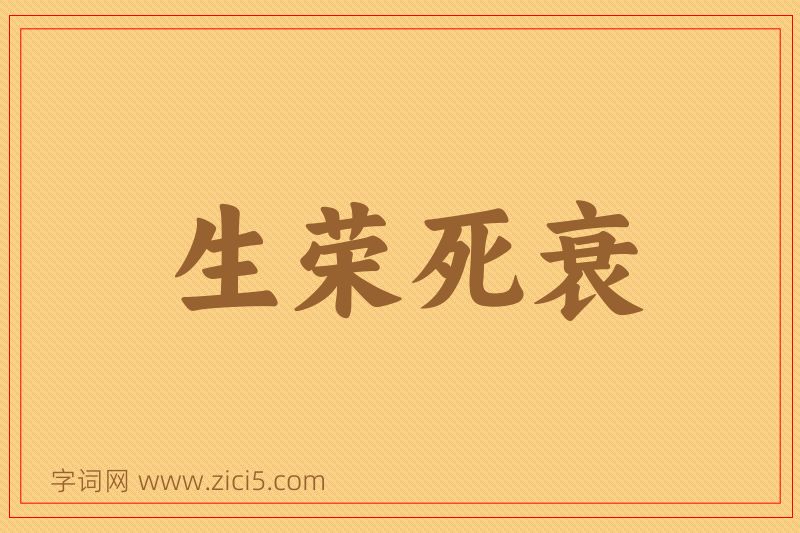 成语生荣死衰图片