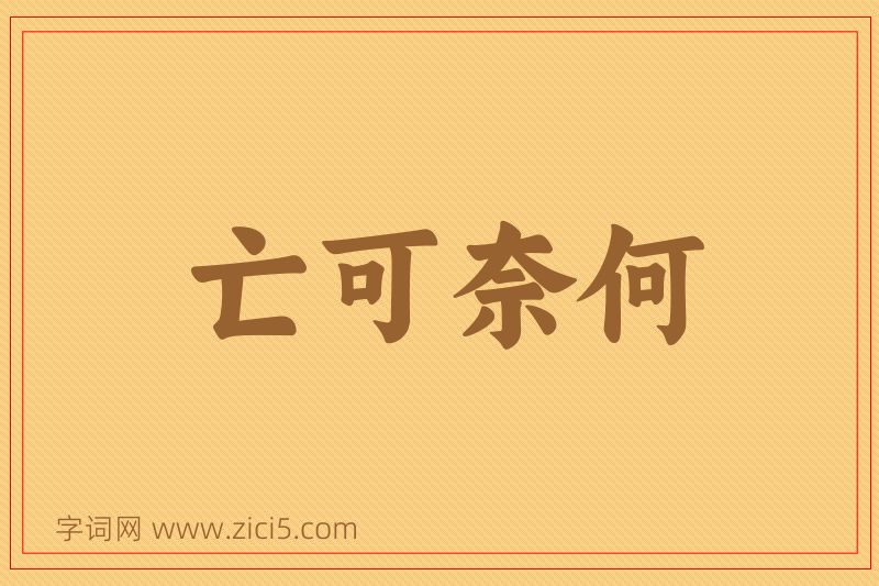 成语亡可奈何图片