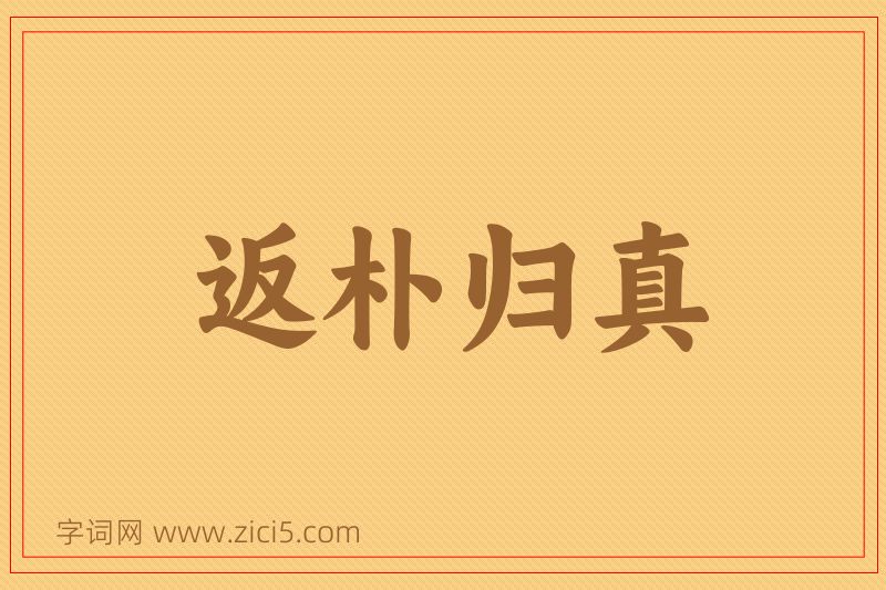成语返朴归真图片