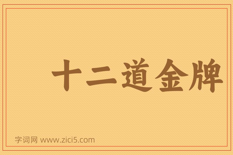 成语十二道金牌图片