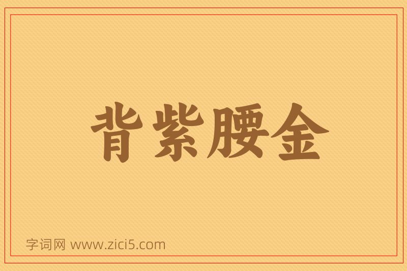 成语背紫腰金图片
