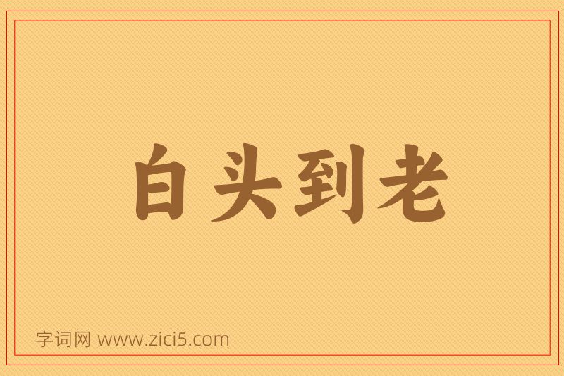 成语白头到老图片