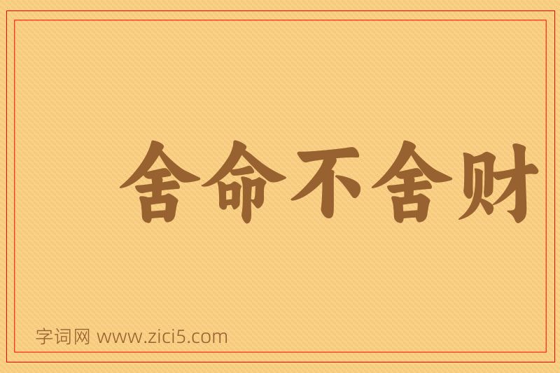 成语舍命不舍财图片