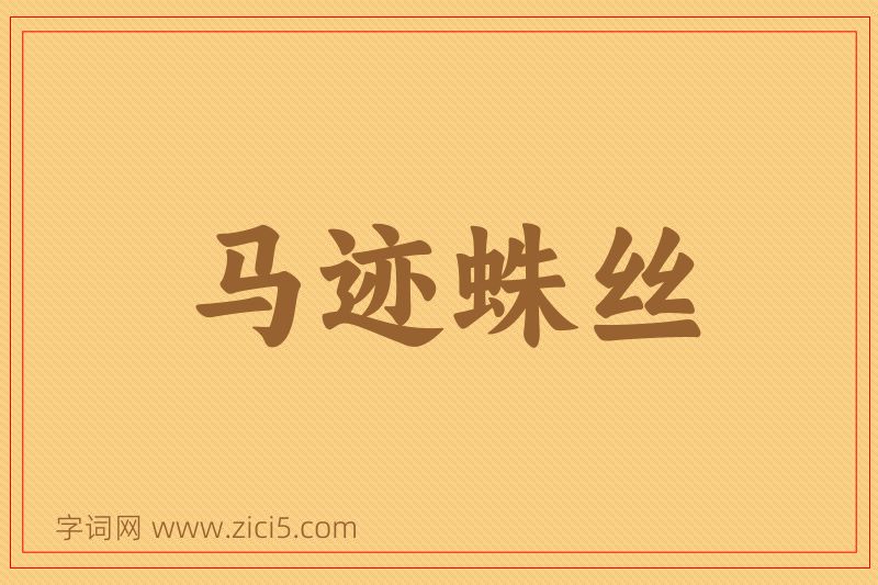 成语马迹蛛丝图片