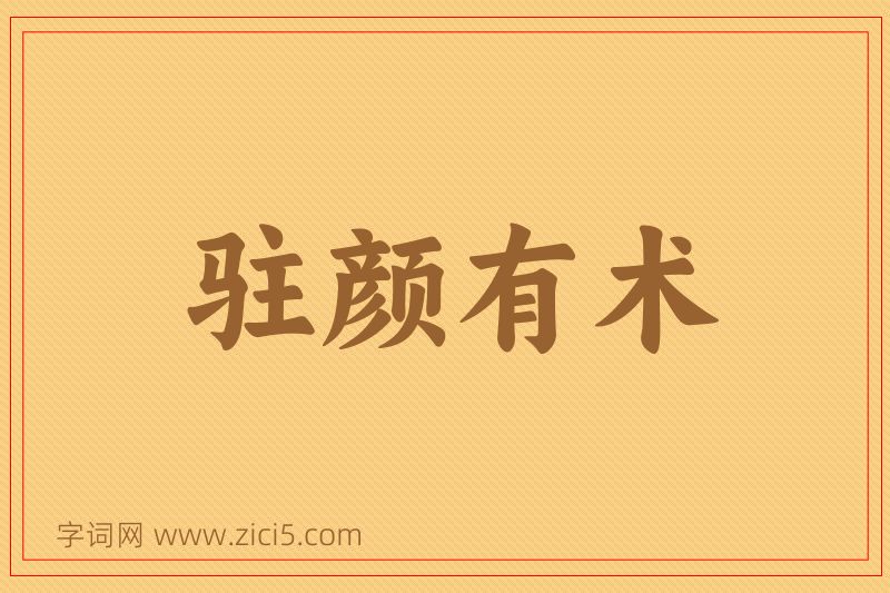 成语驻颜有术图片