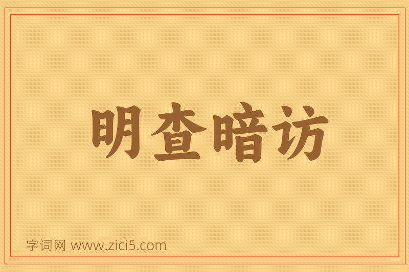成语明查暗访图片