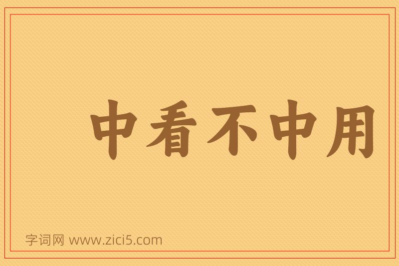 成语中看不中用图片