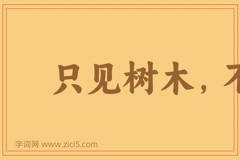成语只见树木，不见森林图片