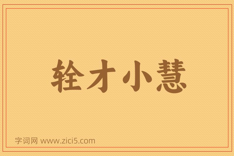 成语辁才小慧图片