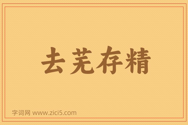成语去芜存精图片