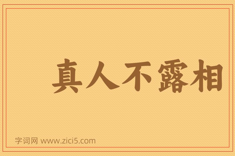 成语真人不露相图片