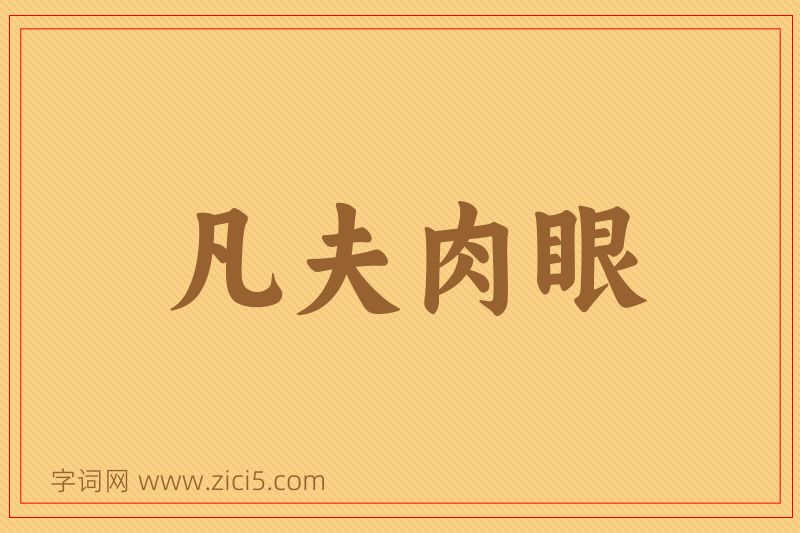 成语凡夫肉眼图片