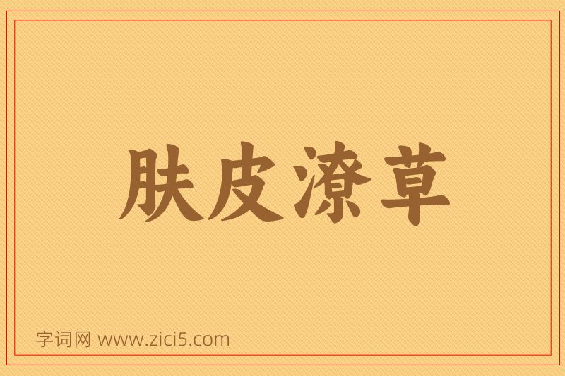 成语肤皮潦草图片