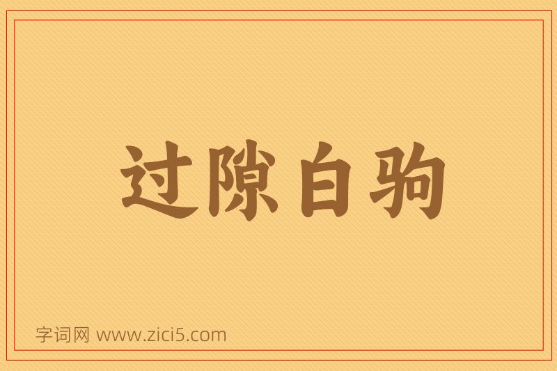 成语过隙白驹图片