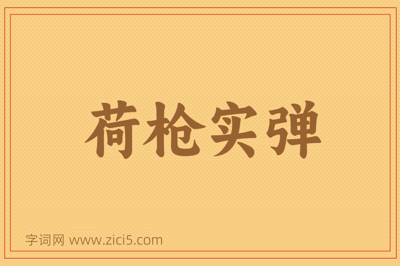 成语荷枪实弹图片