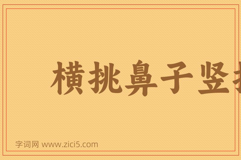 成语横挑鼻子竖挑眼图片