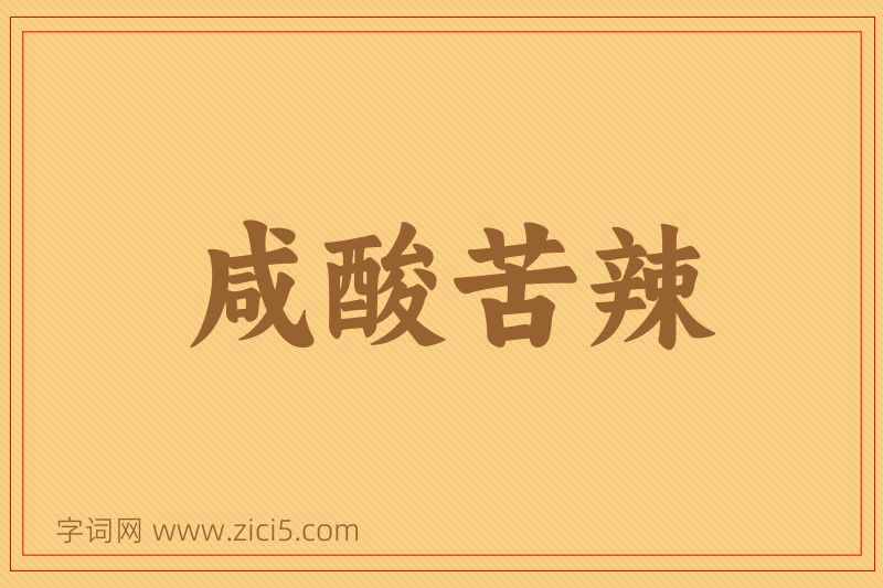 成语咸酸苦辣图片
