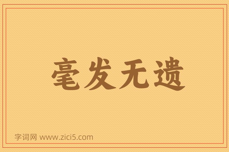 成语毫发无遗图片