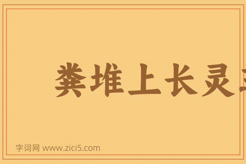 成语粪堆上长灵芝图片