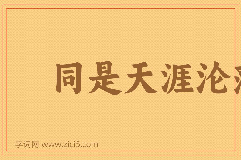 成语同是天涯沦落人图片