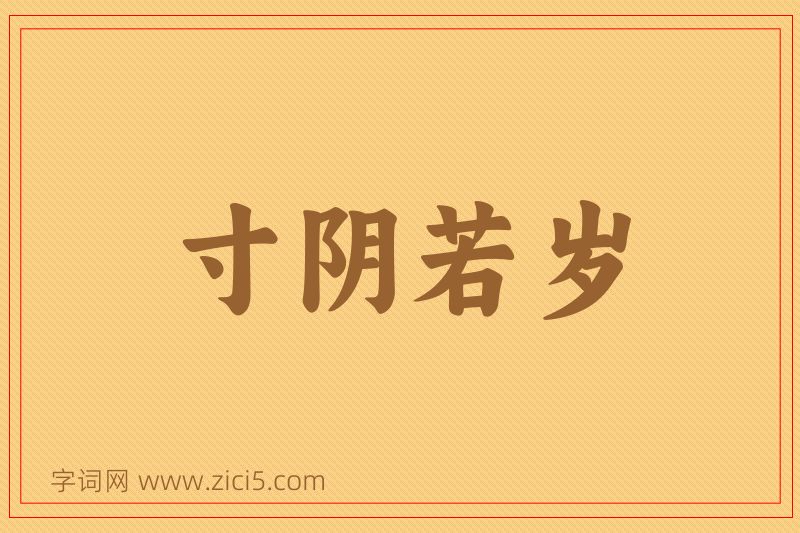 成语寸阴若岁图片