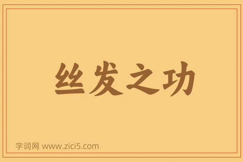 成语丝发之功图片