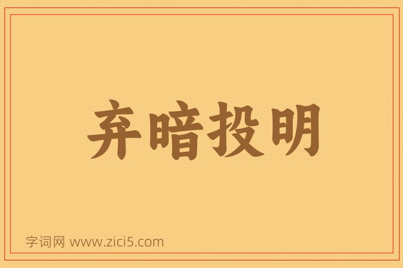 成语弃暗投明图片