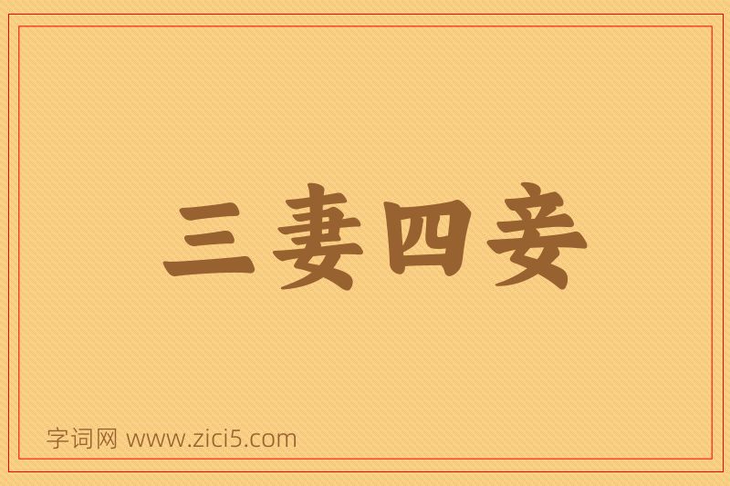 成语三妻四妾图片