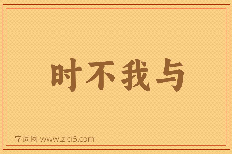 成语时不我与图片