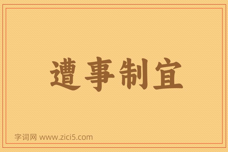 成语遭事制宜图片