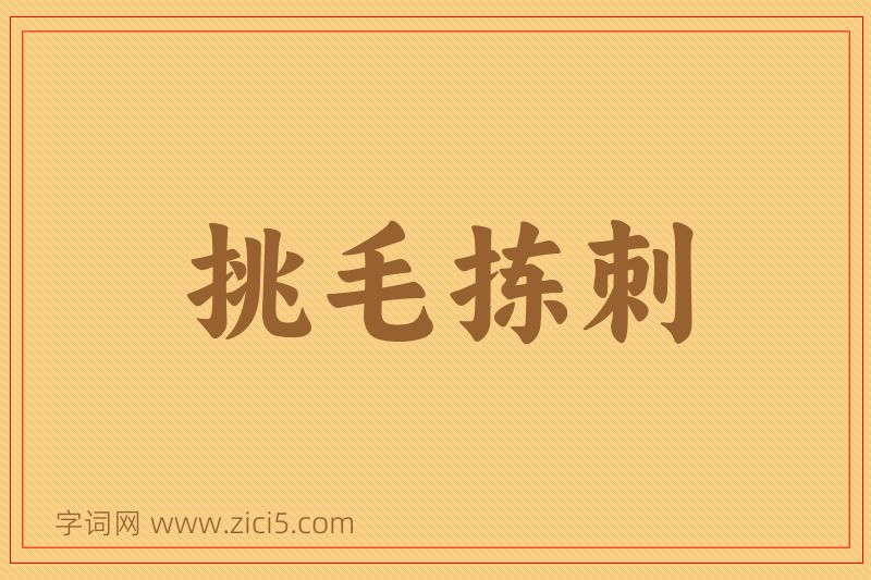 成语挑毛拣刺图片
