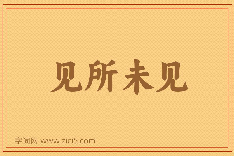 成语见所未见图片