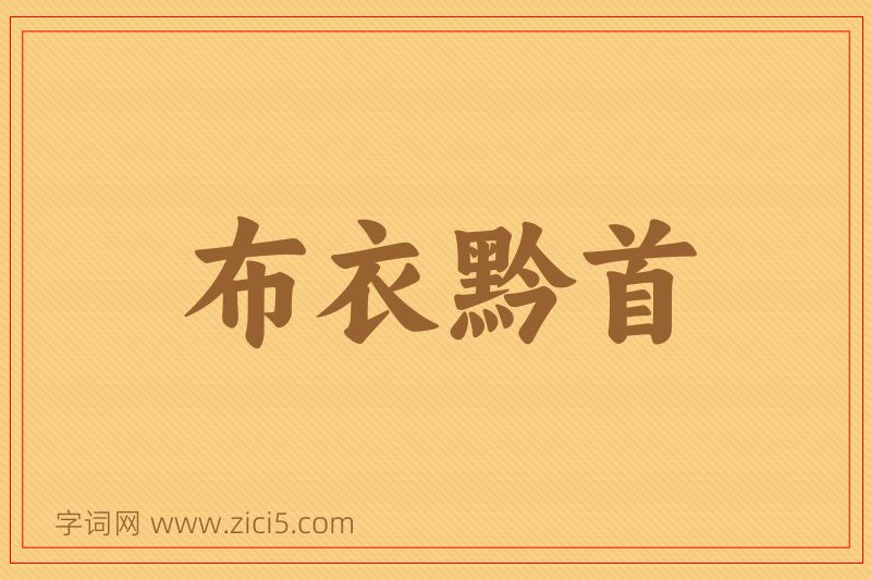 成语布衣黔首图片
