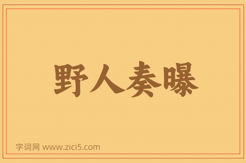 成语野人奏曝图片