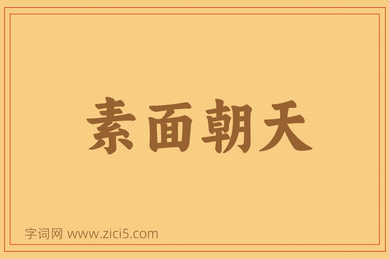 成语素面朝天图片