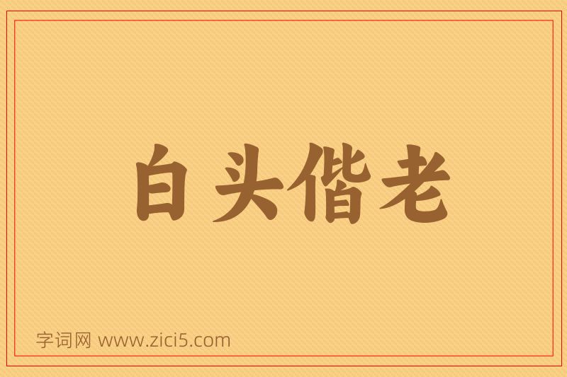 成语白头偕老图片