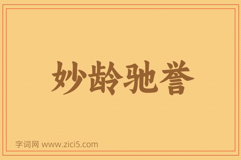 成语妙龄驰誉图片