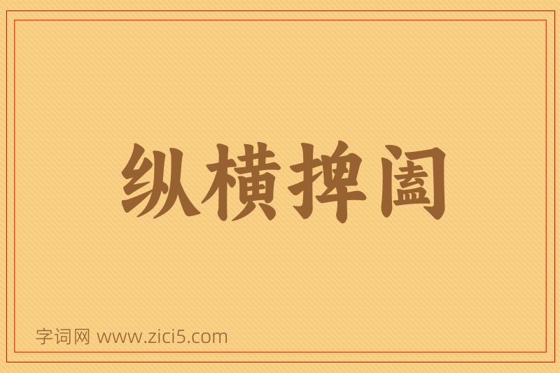 成语纵横捭阖图片