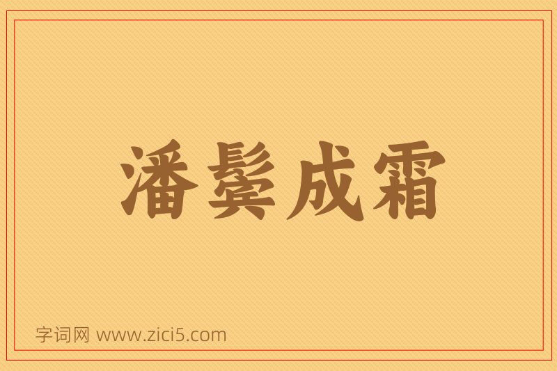成语潘鬓成霜图片