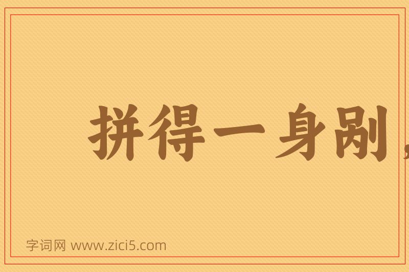 成语拼得一身剐，敢把皇帝拉下马图片