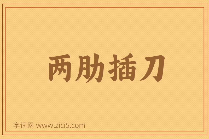成语两肋插刀图片