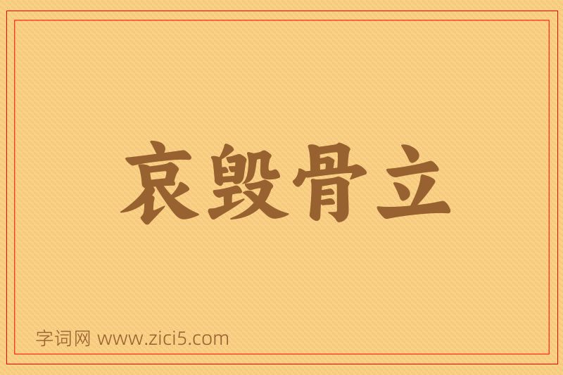 成语哀毁骨立图片