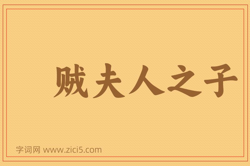 成语贼夫人之子图片