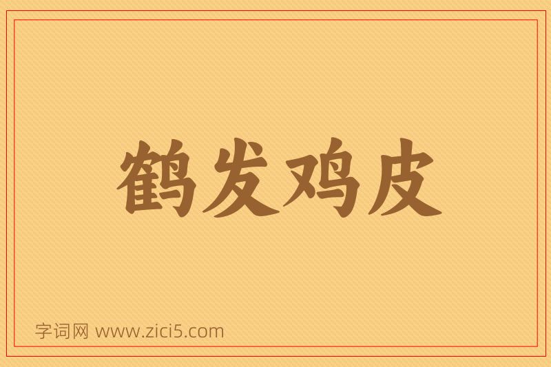 成语鹤发鸡皮图片