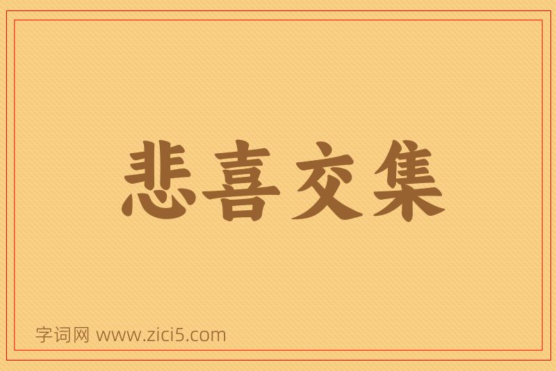 成语悲喜交集图片