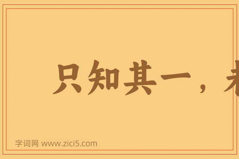 成语只知其一，未知其二图片