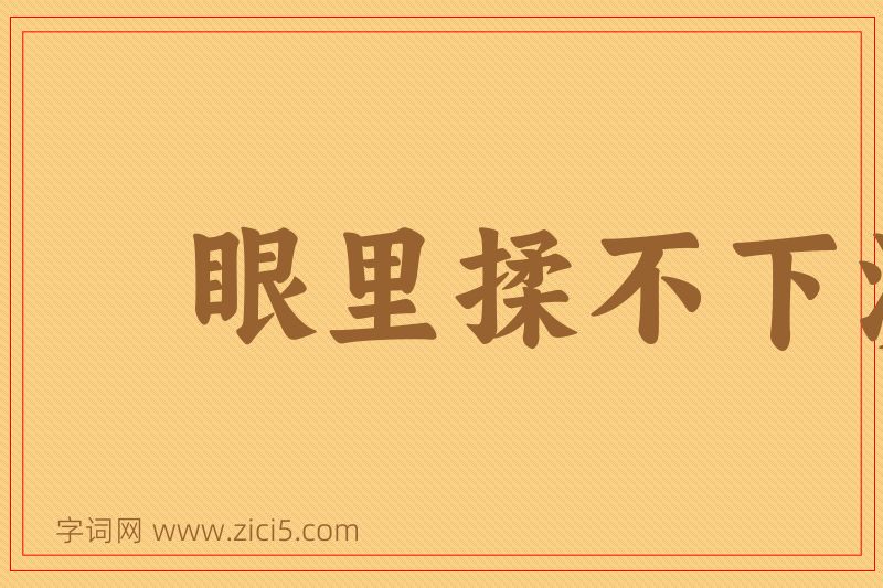 成语眼里揉不下沙子图片