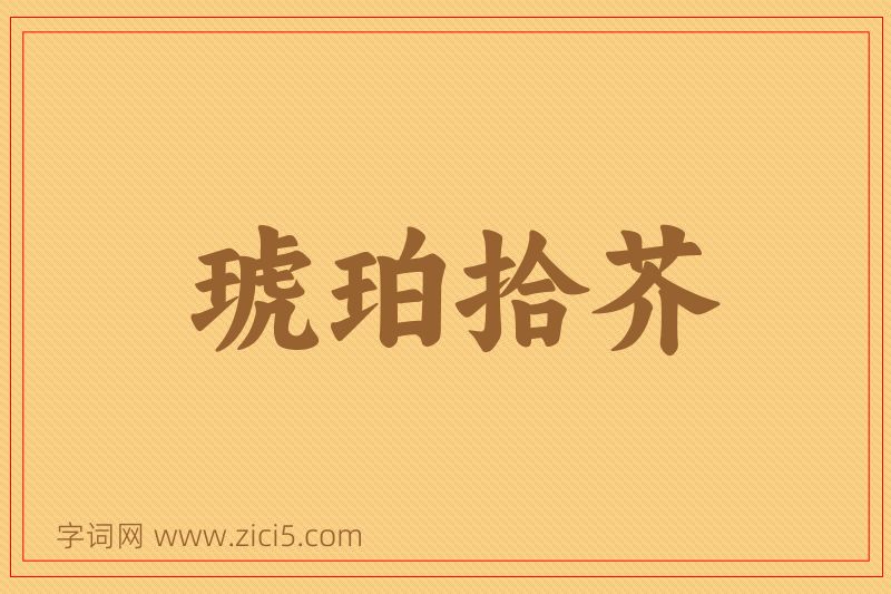 成语琥珀拾芥图片