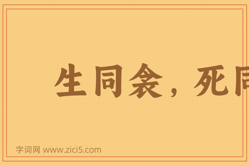 成语生同衾，死同穴图片