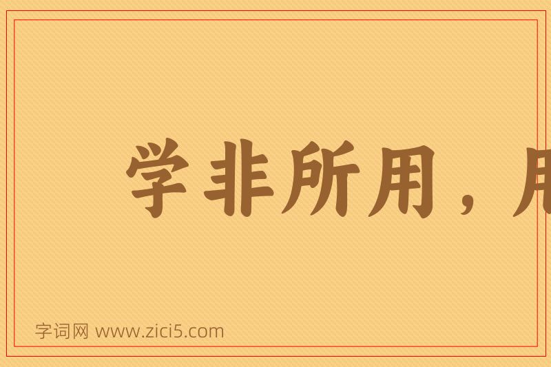 成语学非所用，用非所学图片